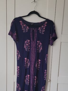 ❄️3/$30 Lucky Brand Navy Dress with Pink Floral Print